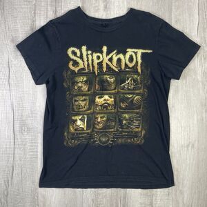 Vintage Y2K Slipknot Band Album T-Shirt Double Sided Faded Black Size Large P
